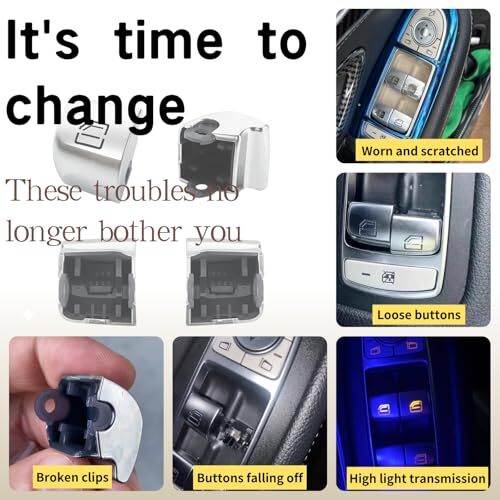 Window Switch Button Covers for Mercedes Benz C E GLC Class,Passenger Side
