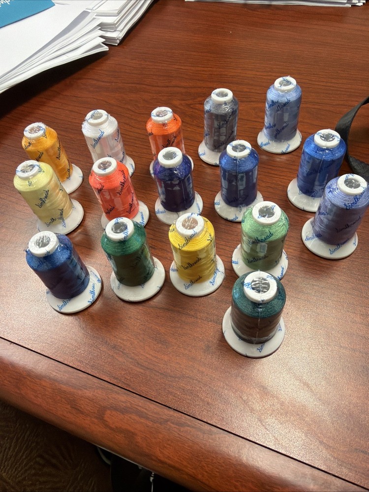 Simthread Polyester Embroidery Thread Lot – 1 6 Spools – 120D/2 – 550m – NEW