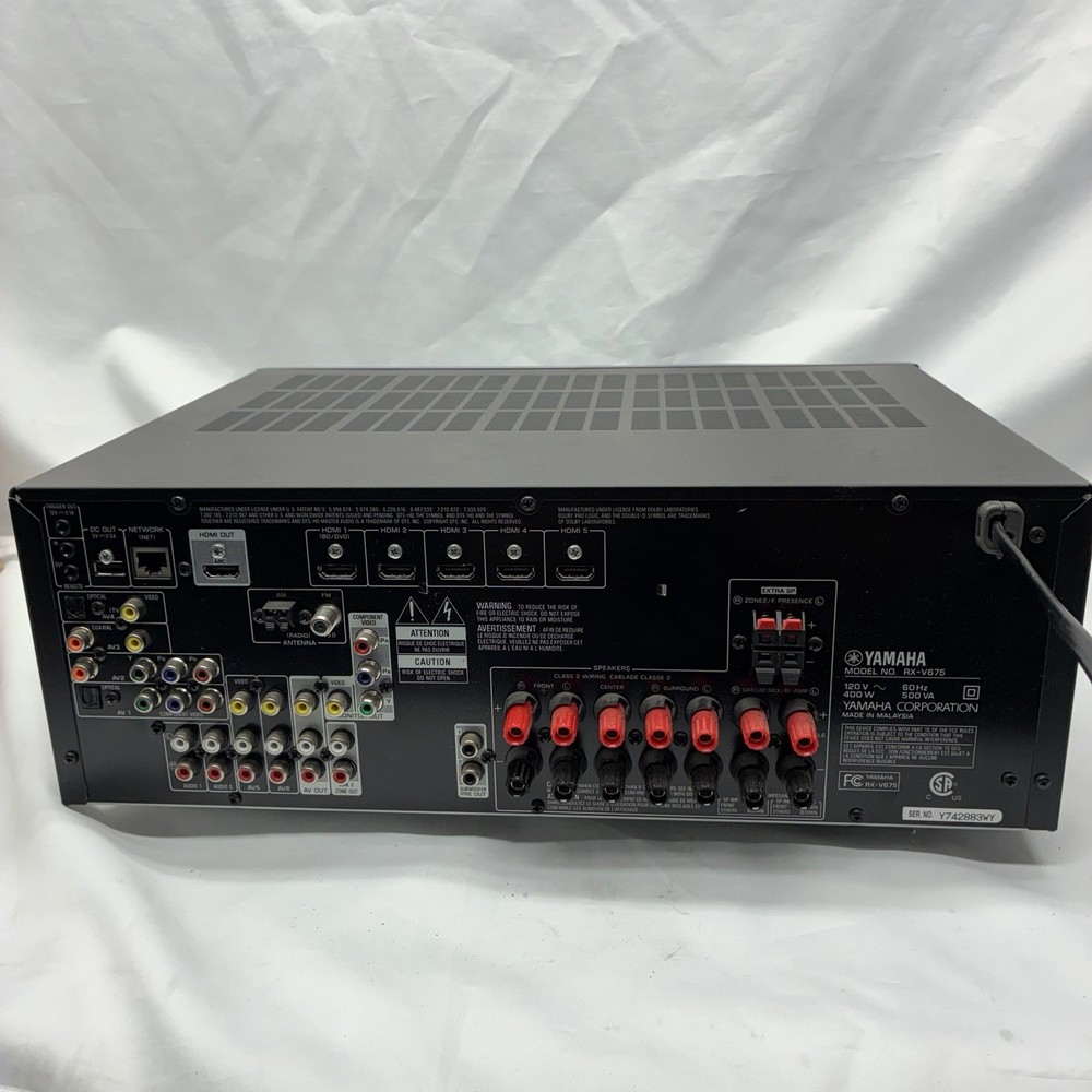 Yamaha RX-V675 AV Receiver 7.2 Channels Multi Zone - With Remote Bundle