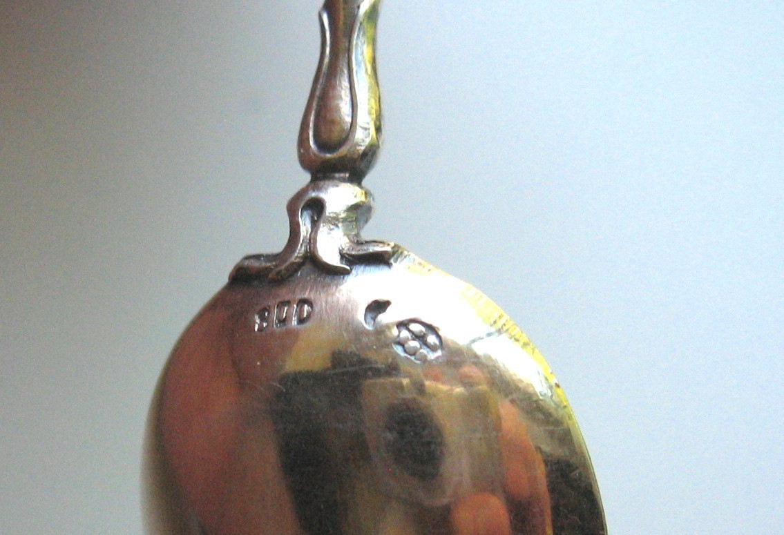 Antique Berlin German 800 Silver Otto Von Bismarck Bust Finial Spoon