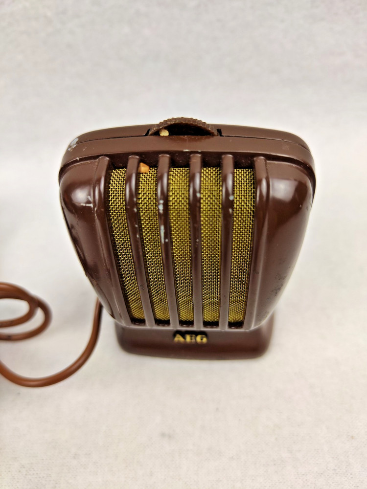 AEG Ela M 300 Dynamic Bakelite Desktop Microphone 1950s