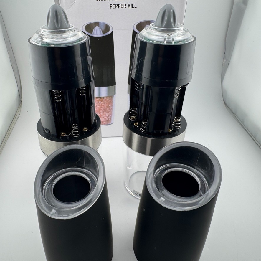 Gravity Electric Salt/Pepper Mills Set Adjustable Coarseness