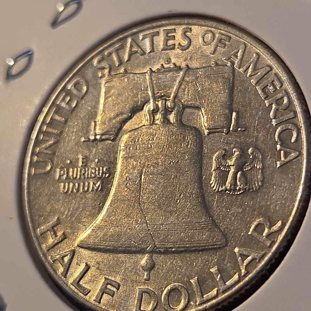 1951-D Franklin Silver Half Dollar In About Uncirculated Condition