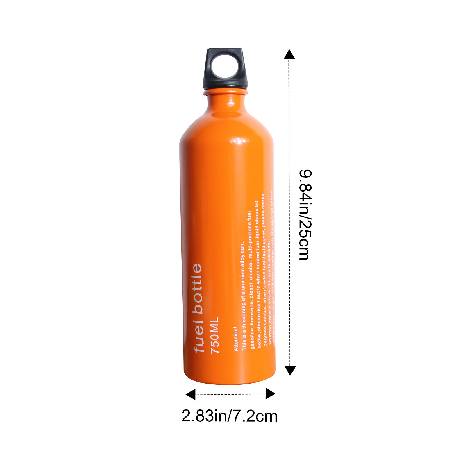Oil Fuel Bottle Aluminum For Outdoor Picnic Camping Stove Alcohol Gasoline 750ml
