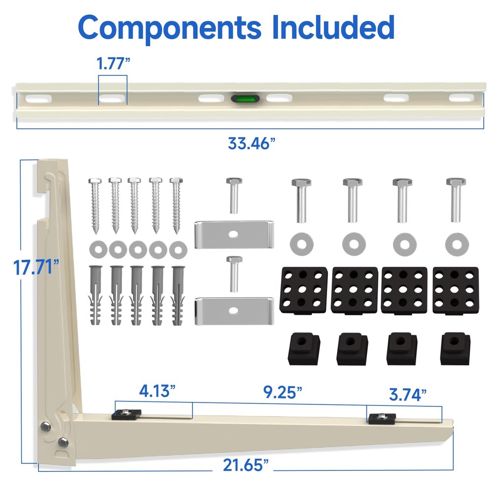 Mini Split Wall Mounting Bracket: 9000-36000 BTU, With Horizontal Bar Model