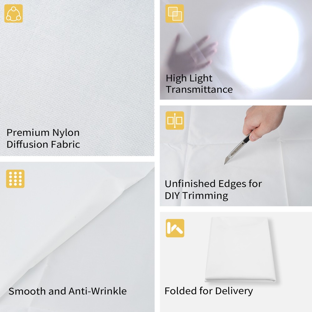 1.7m*1/2/3/4m Diffuser Fabric Nylon Silk White Diffusion Seamless Light Modifier