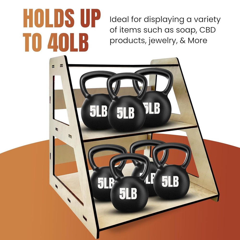 TORCHED 3-Tier Retail Table Display Stand | Versatile Showcase |Retail Table Top