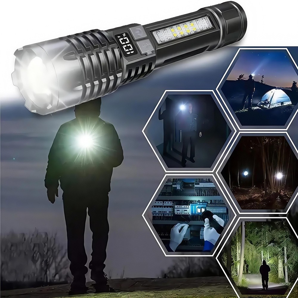 2PCS 9900000 Lumen Super Bright LED Tactical Flashlight Rechargeable Work Light
