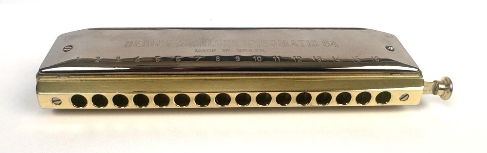 HERING DELUXE CHROMATIC 64 Harmonica 16-Hole – Good Condition