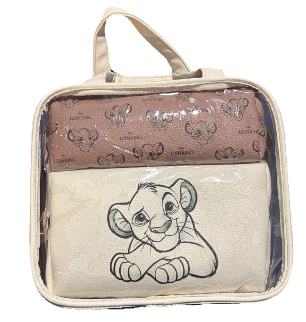 Primark Disney The Lion King Simba 3 Piece Toiletry Makeup Travel Bag Set NEW