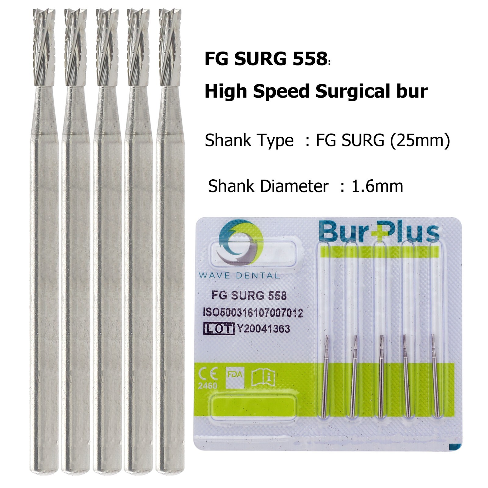 Wave Dental Surgical Bur Long 557L 702L 701 558 556 Carbide Burr 25mm High Speed