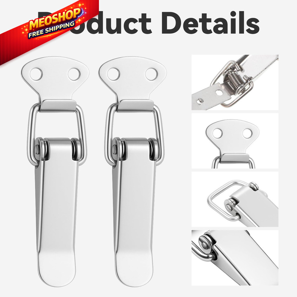 4 PCS Stainless Steel Toggle Latch Spring Loaded Silver 4 Pack,