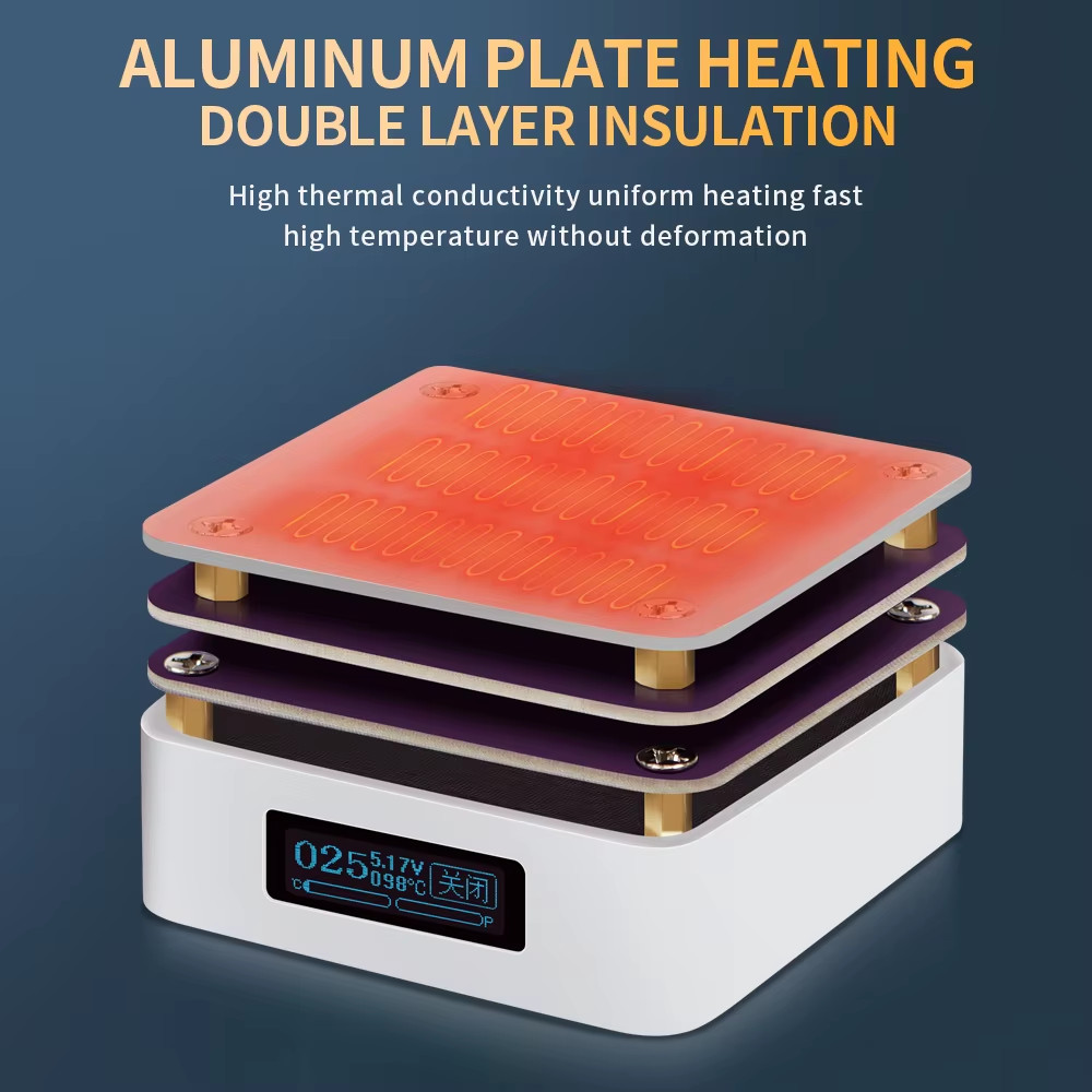 Mini Adjustable Constant Temperature Heating Table Type-C USB Soldering Plate He
