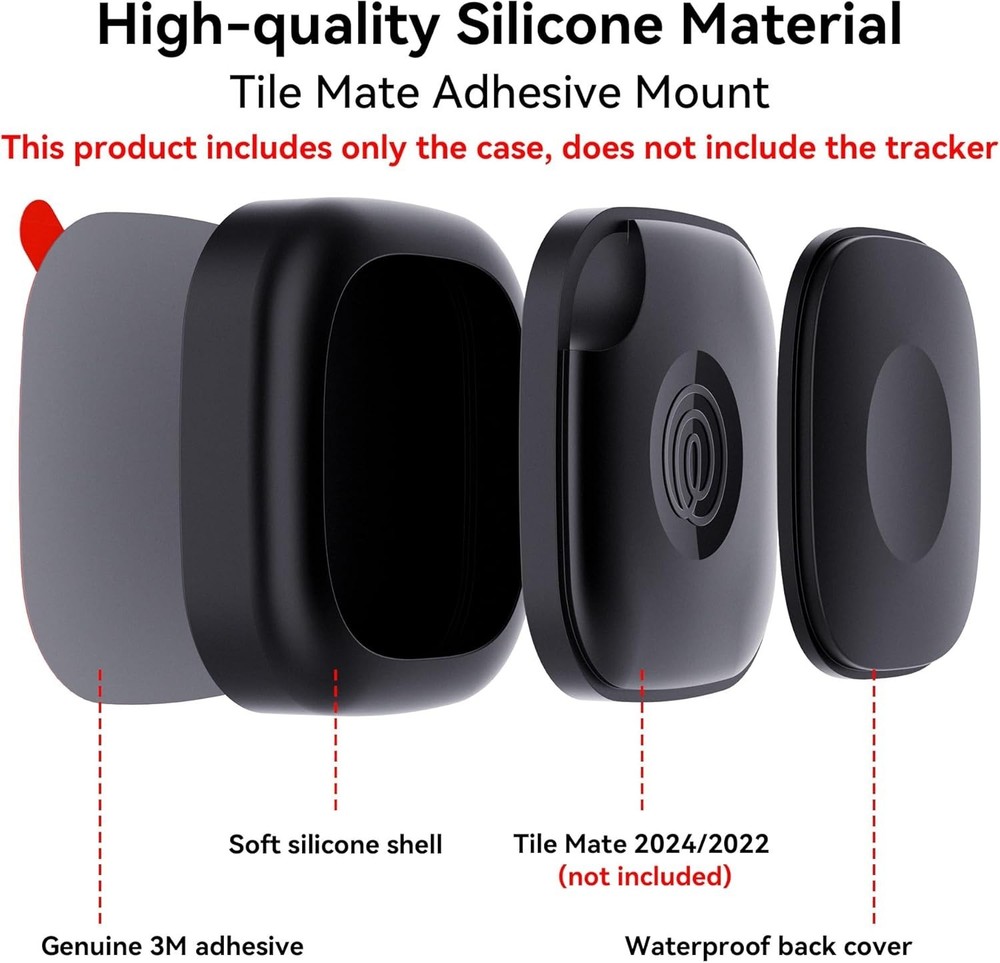 4 Pack Adhesive Mount for Life360 Tile Mate Bluetooth Tracker, Silicone Waterpro