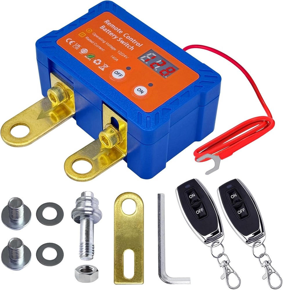 Ampper Remote Battery Disconnect Switch 12V W/Voltmeter, 140A Remote Control Bat