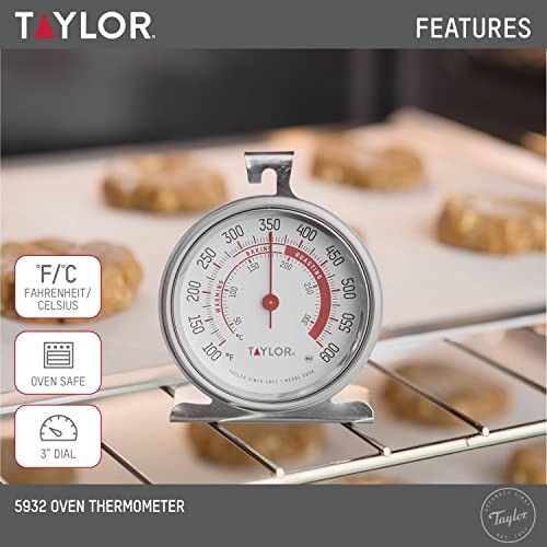 Large Dial Thermometer Silver Analog Temperature Gauge