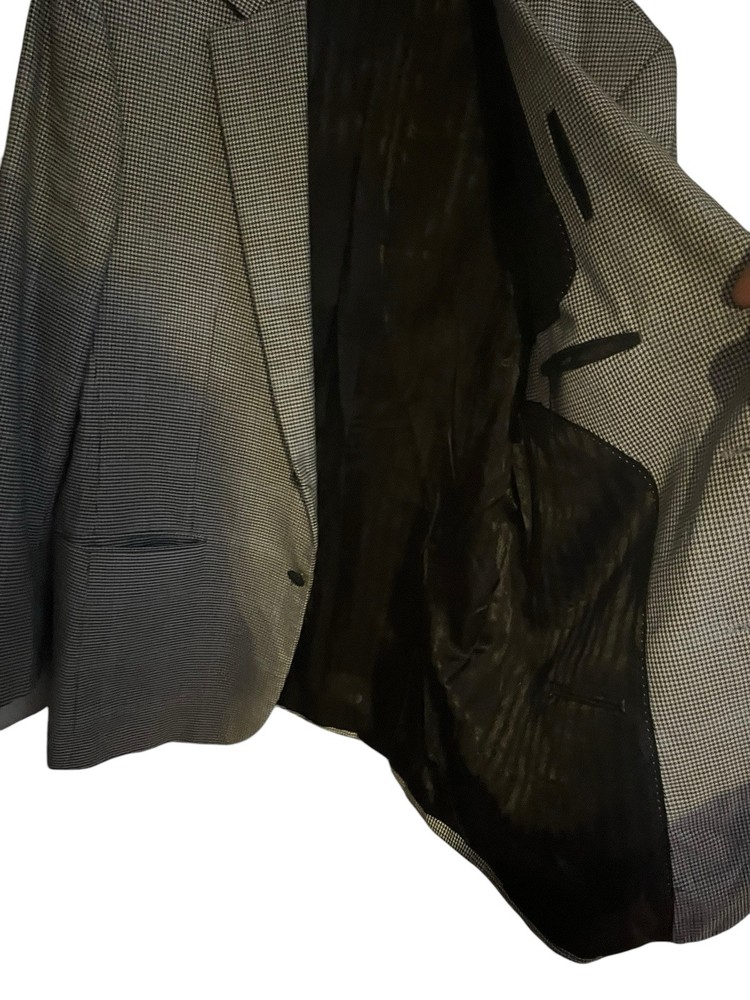 Skopes Mens White/Black Polyester Jacket Suit Jacket Size 40 Regular