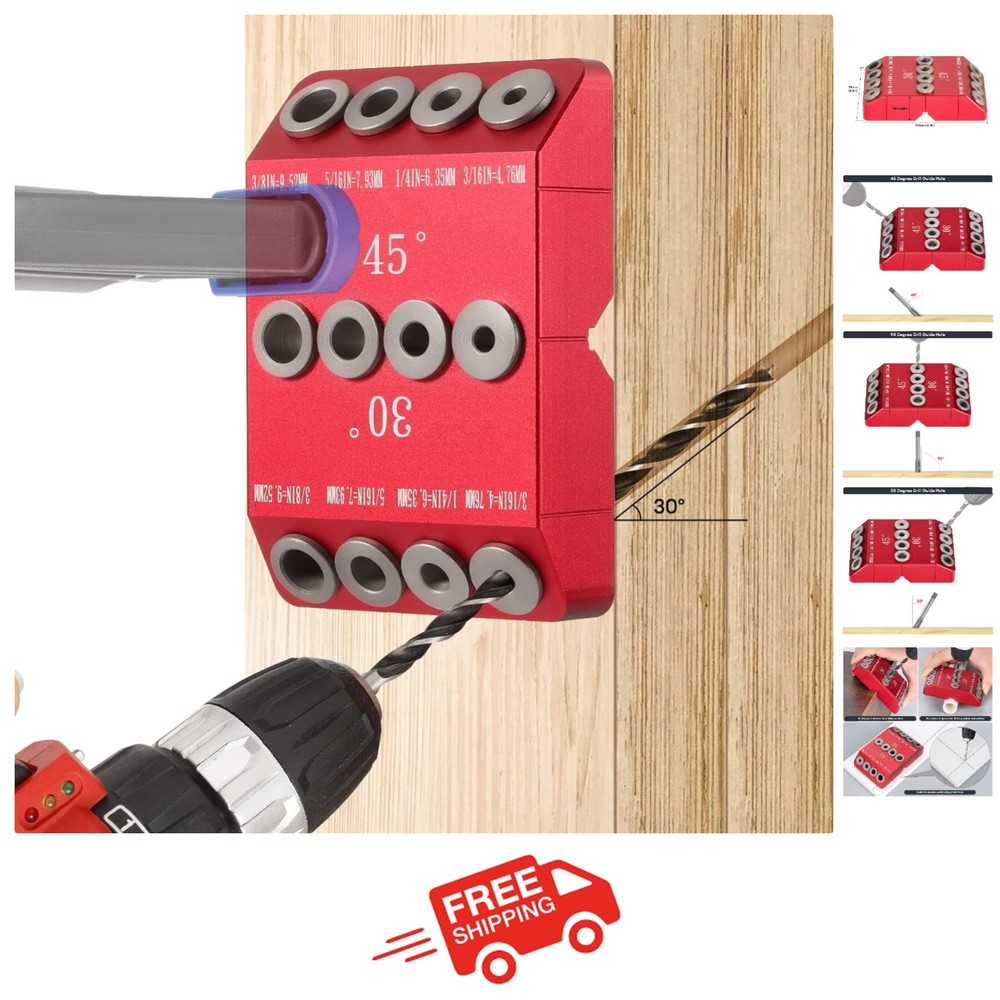 Efficient Angle Drill Guide Jig with N-Groove for Precision Woodworking