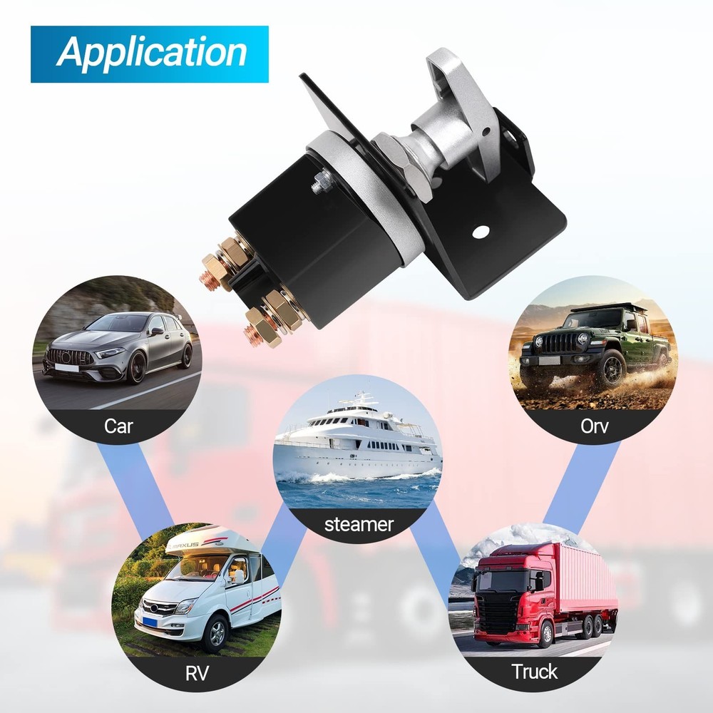 500A High Current 12V-36V Battery Cut Off Switch with Lock-Out Plate, Replace...