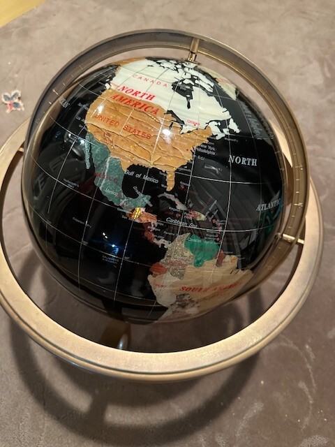Jere Wright Semi-Precious Gemstone Metropolitan World Globe