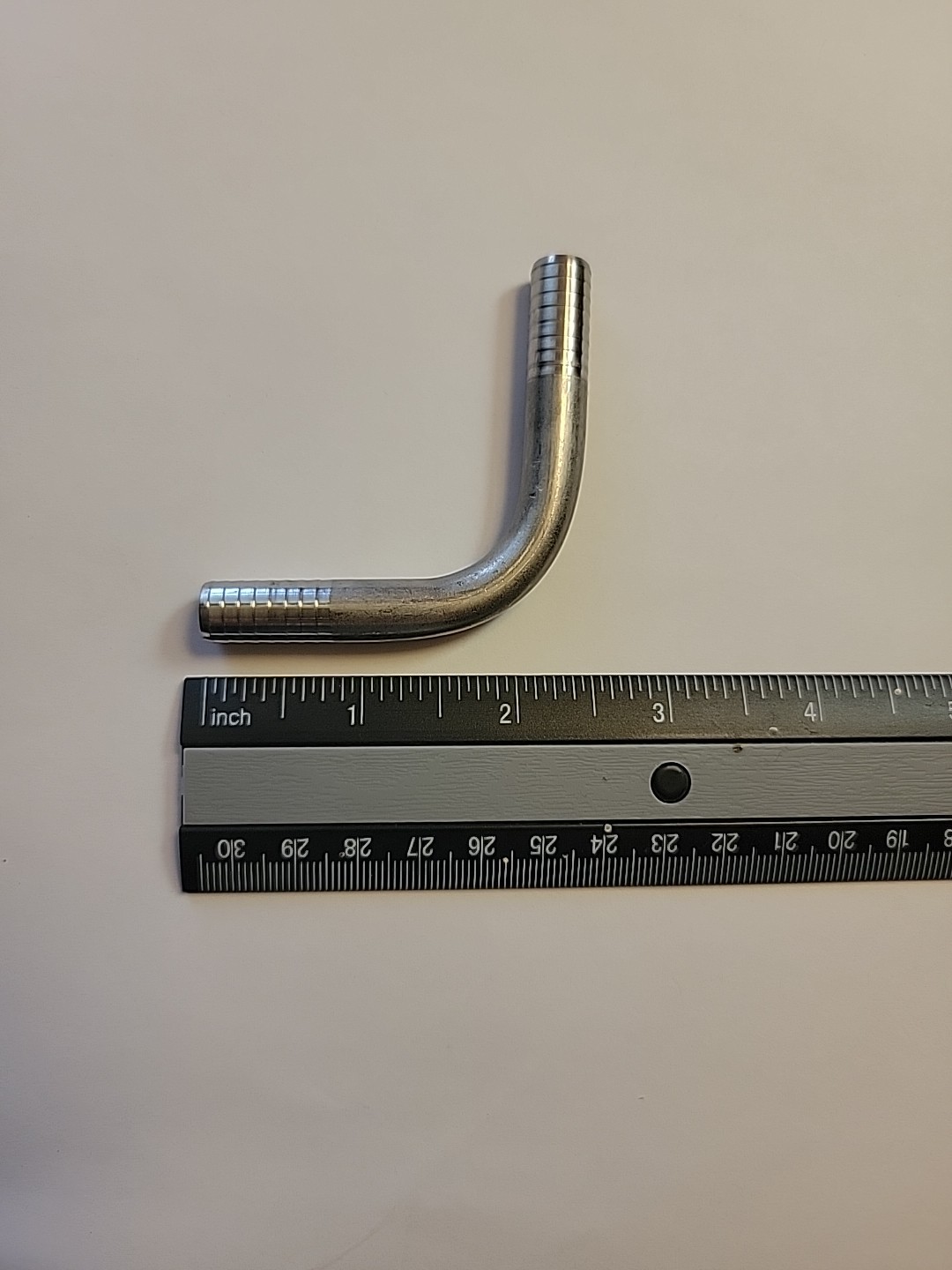 3/8 Stainless Steel 90 Degree Fitting, Elbow, Barbed, Fits 3/8" ID Tubing 4-pack