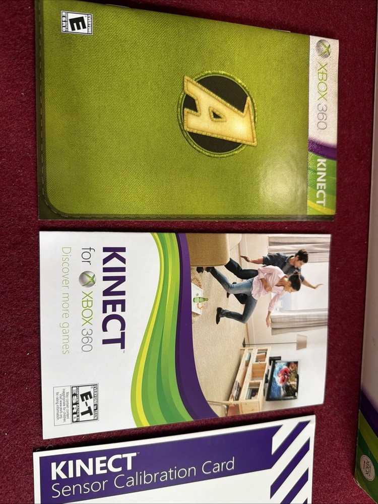 Microsoft, Xbox 360 Kinect Sensor, 1414, W/ Kinect Adventures, CIB, All untested