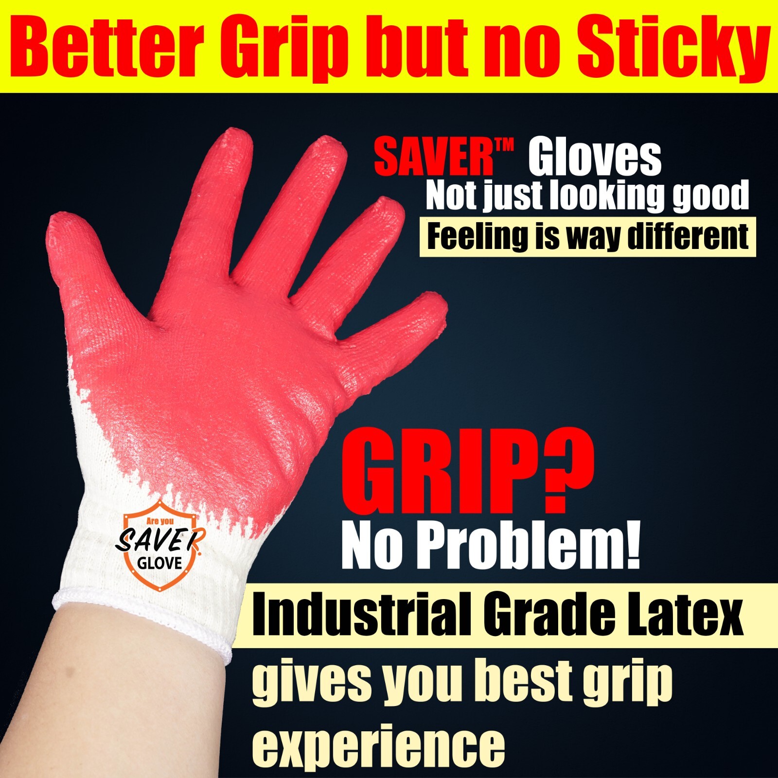 300 pairs of SAVER Red Work Gloves HEAVY DUTY Palm coated Multi Purpose Gloves