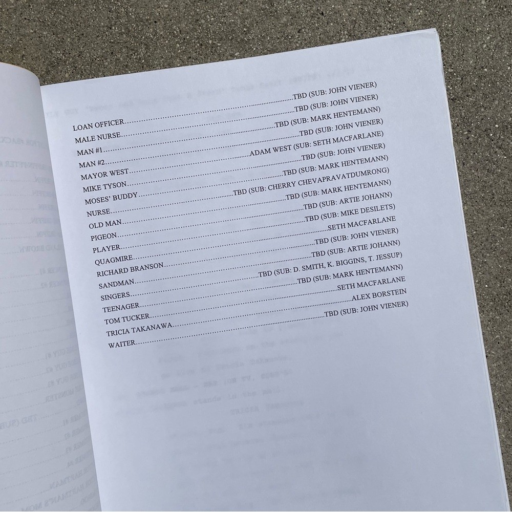 Family Guy 2013 Peter Lois Open A Store aka Baking Bad Used Table Draft Script