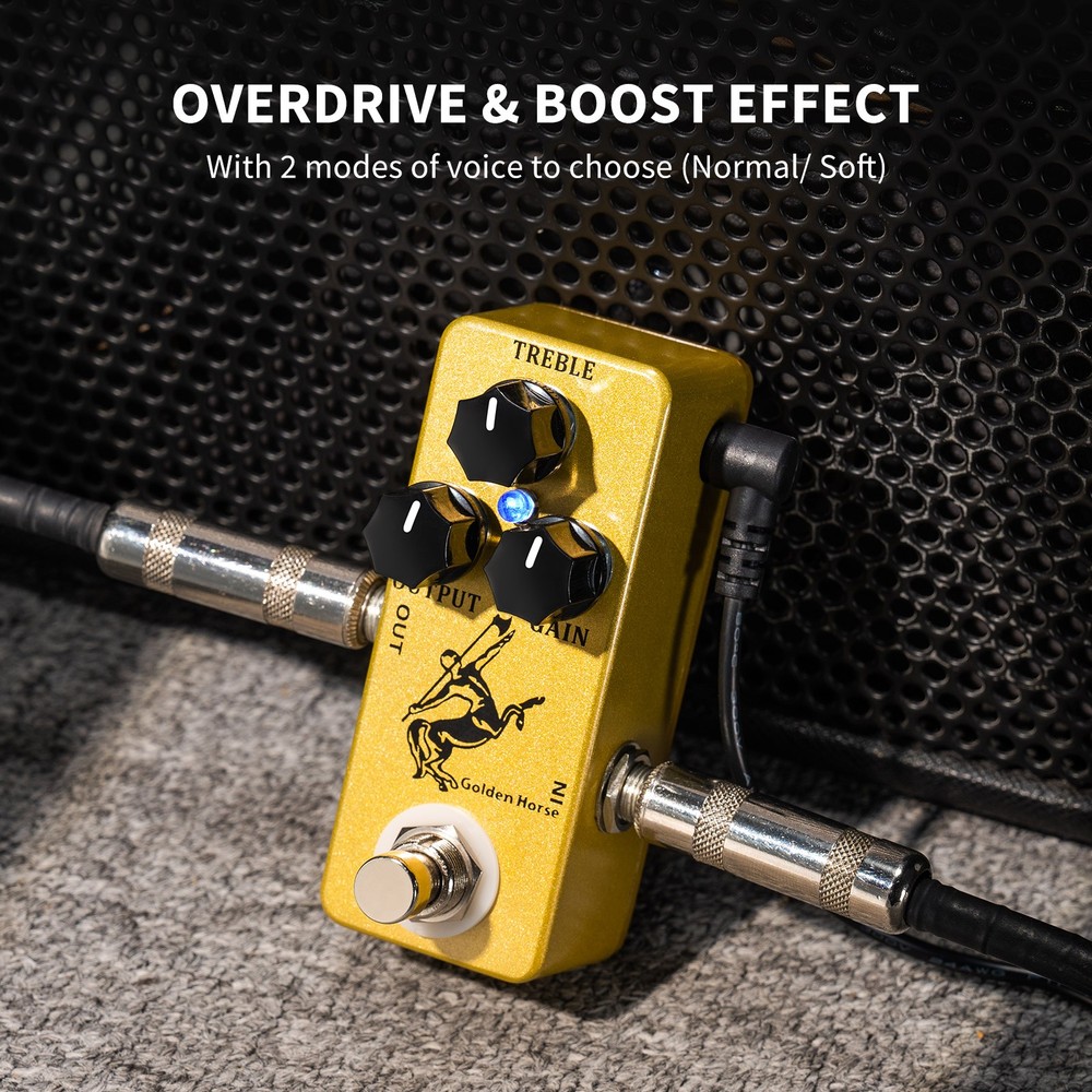 MOSKY Guitar Overdrive Boost Effect Pedal 3 Knobs True Bypass LED Light, US