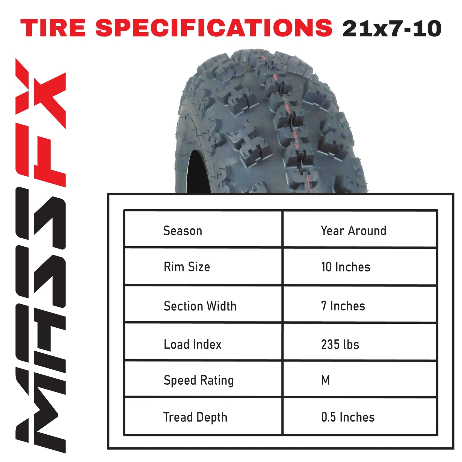 21X7-10 & 20X10-9 ATV TIRE SET (All 4 Tires) HONDA TRX 250R 250X 250EX TRX450ER