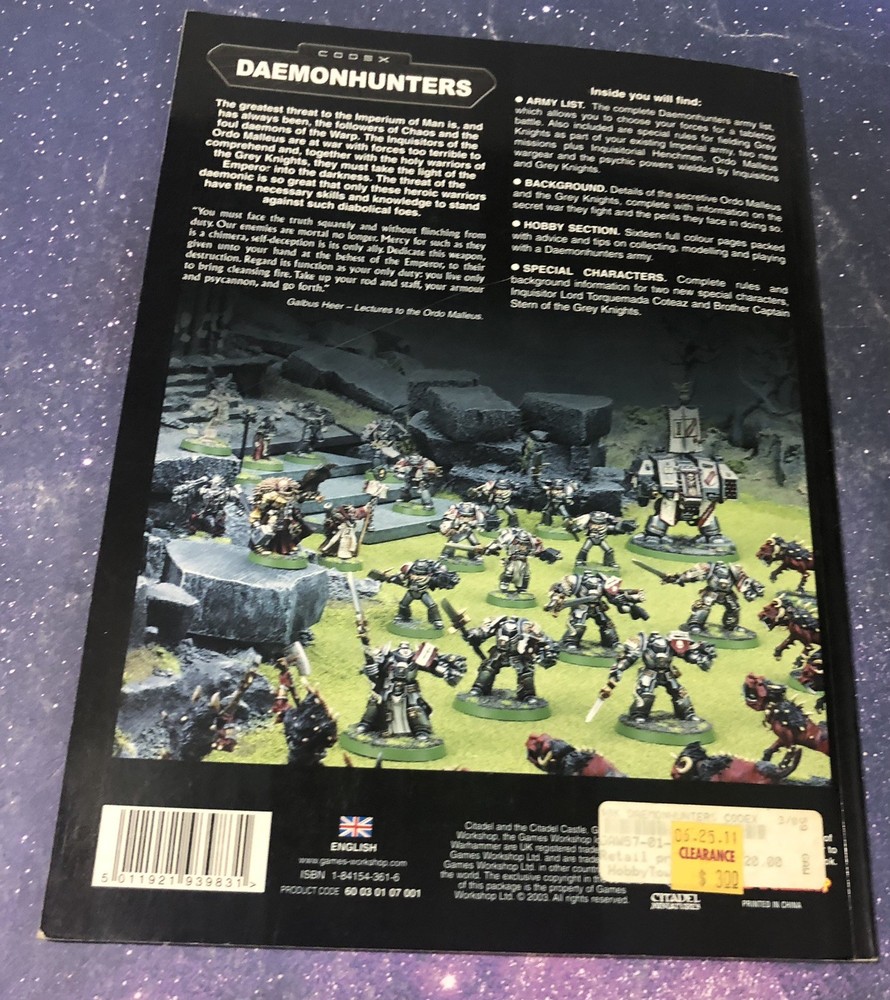 Warhammer 40K Codex: Daemonhunters GW 2003 RPG Guide Book