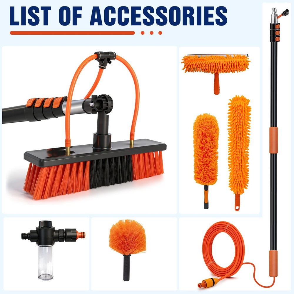 18FT Water Fed Pole Window Cleaning System & Solar Panel Cleaning Kit