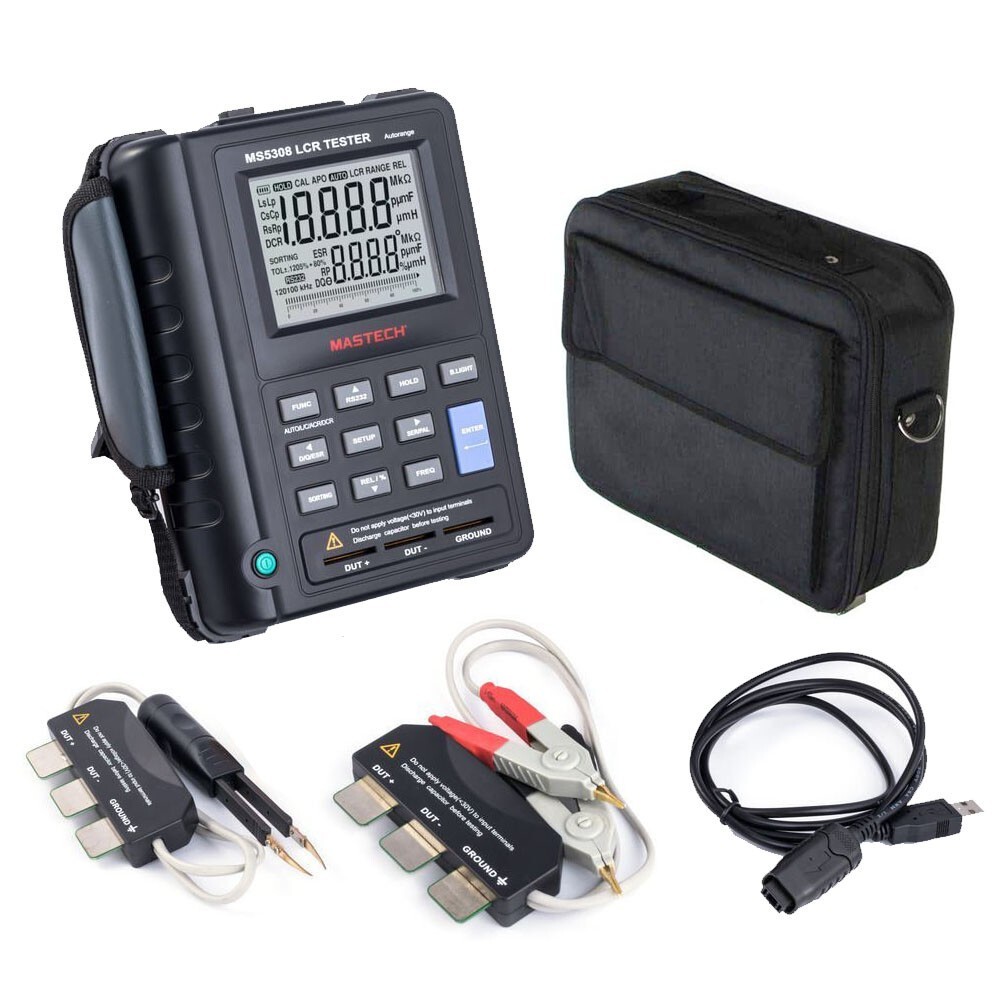 MASTECH MS5308 100KHZ Auto Rang Digital LCR Meter with Serial & Parallel Test