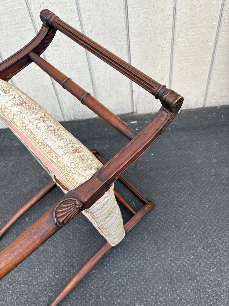 66886 Mahogany Vanity Bench Stool