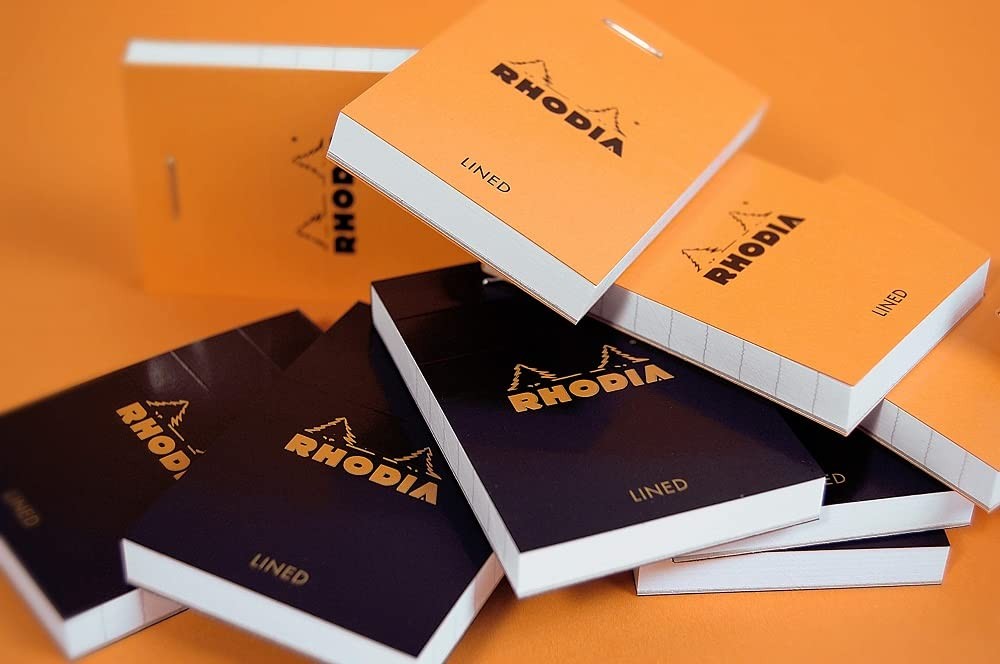 Rhodia A8 Black Notepad 52x75mm Square Ruling 80 Microperforated Sheets