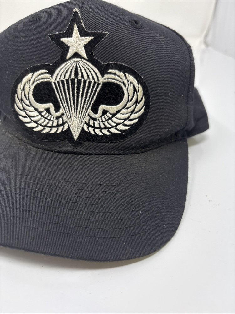 Master Paratrooper Wings Logo Patch Black Baseball Cap Baseball Hat