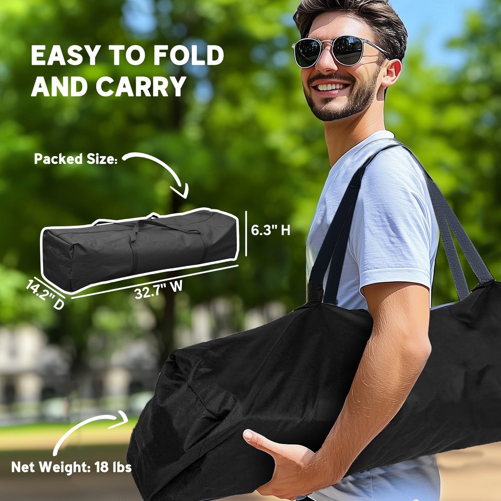 Foldable Table, Adjustable Height Aluminum Table for Picnic