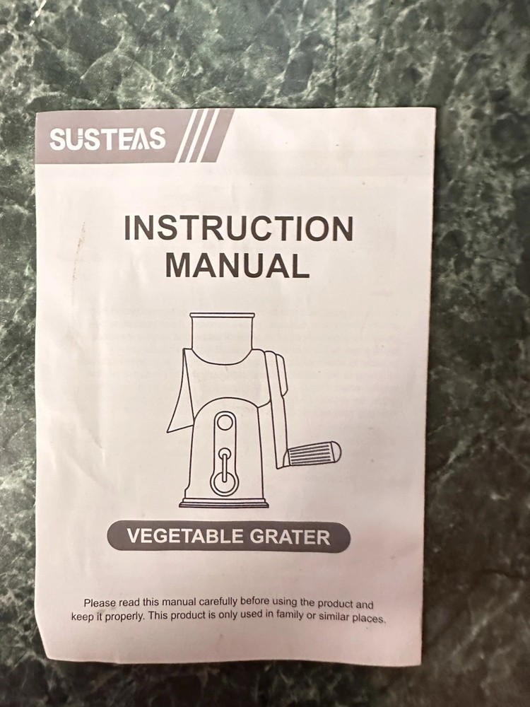 SUSTEAS Rotary Cheese Vegetable Grater 4 Different Blade Sets (missing 1 Blade)