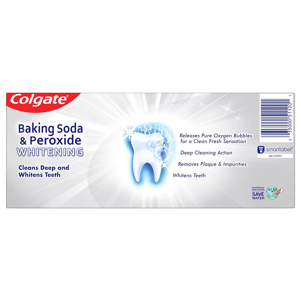 Baking Soda & Peroxide Toothpaste - Whitens Teeth, Fights Cavities & Removes Sta