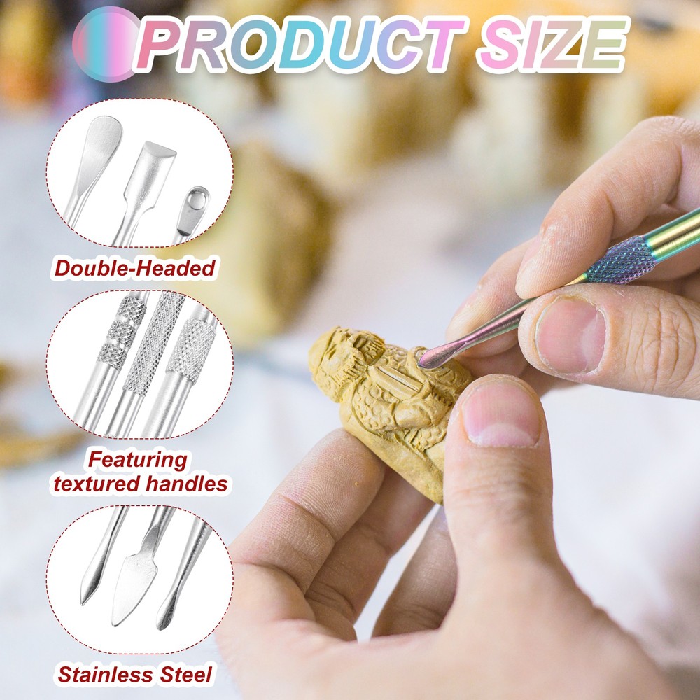 3 Pcs Wax Carving Tools, Silver Tone