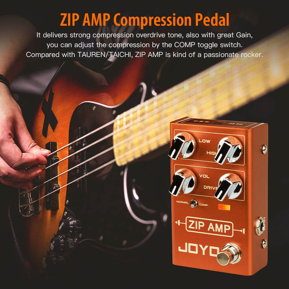 JOYO Compressor Overdrive Pedal Simulate Amplifier AMP Effect + 9V Power Adapter
