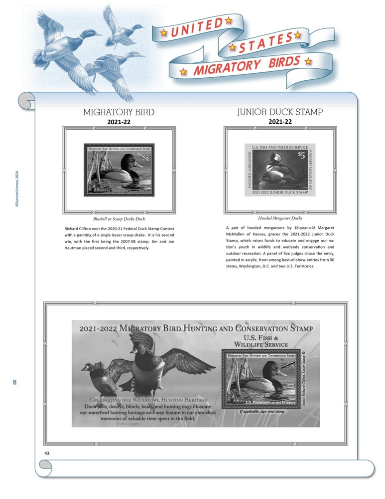 U.S. Federal Duck Stamp Supplement 2021-22(White Ace Alternative)
