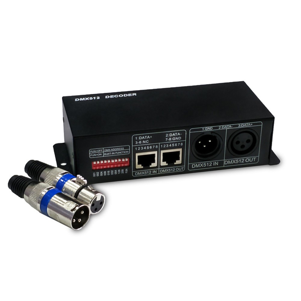 DC12V~24V LED RGBW DMX 512 Controller Decoder Dimmer 4 Channel 8A Stripe Light A