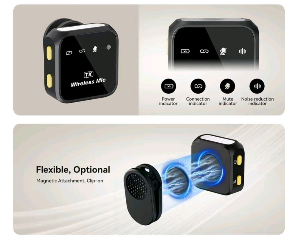 KUKIHO Wireless Lavalier Microphone for iPhone iPad Android With Charging Case A