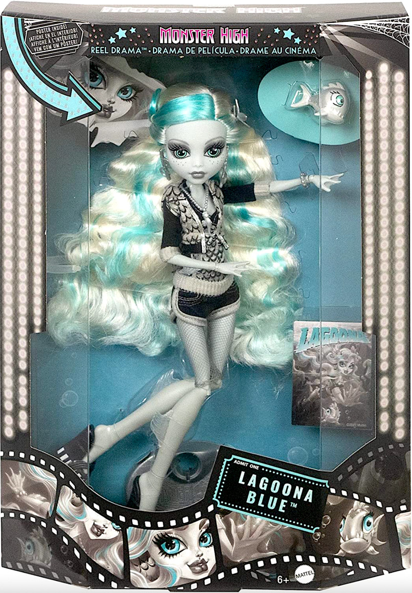 Monster High Reel Drama Black and White Lagoona Blue Doll 2025 NEW READ DESC