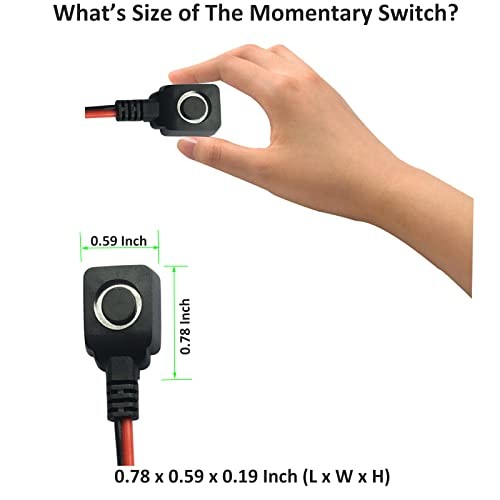 12V 24V Momentary Push Button Switch, 0.5M Pre-Wired Cable 0.5M Pre-wired Cable