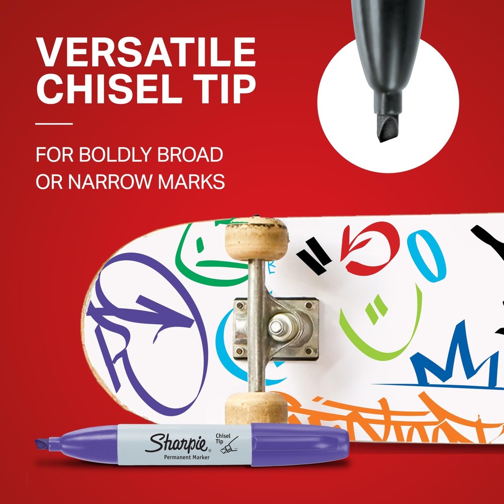 Sharpie Permanent Markers Chisel Tip Marker Set Poster Markers For Wood Plast...