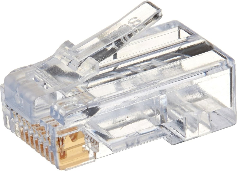 RJ45 Network Cables Modular Plug CAT5e UTP Connector End Pass Through 100 pc Jar