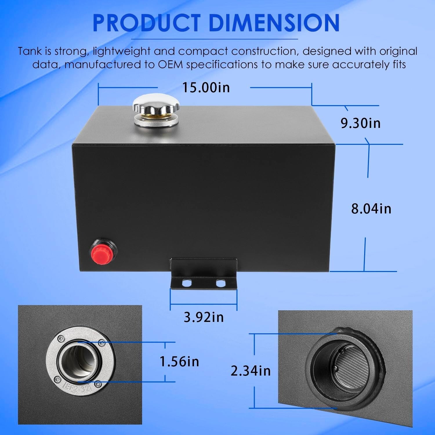 5 Gallon Hydraulic Fluid Reservoir Tank, Inlet 1-1/2" & Outlet 3/4" FNPT Port
