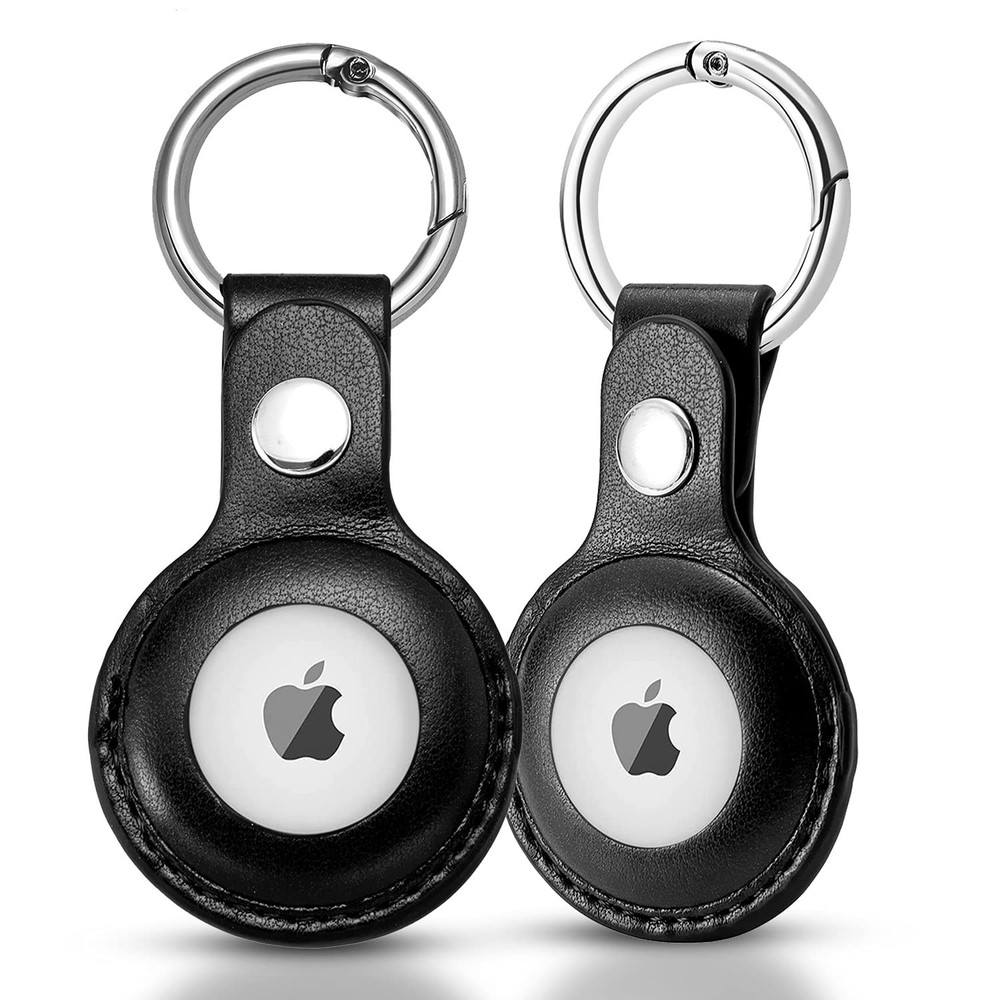 2-Pack CHABAEBAE AirTags Keychain Leather Case, Secure Durable Air Tag Holder...